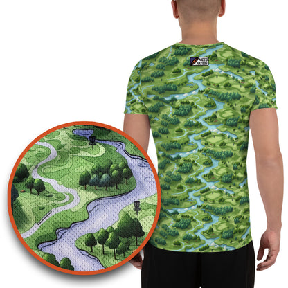 Athletic Disc Golf Shirt - "Disc Golf Map" design