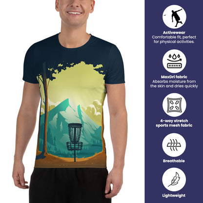 Athletic Disc Golf Shirt - "Sunset Bliss" design