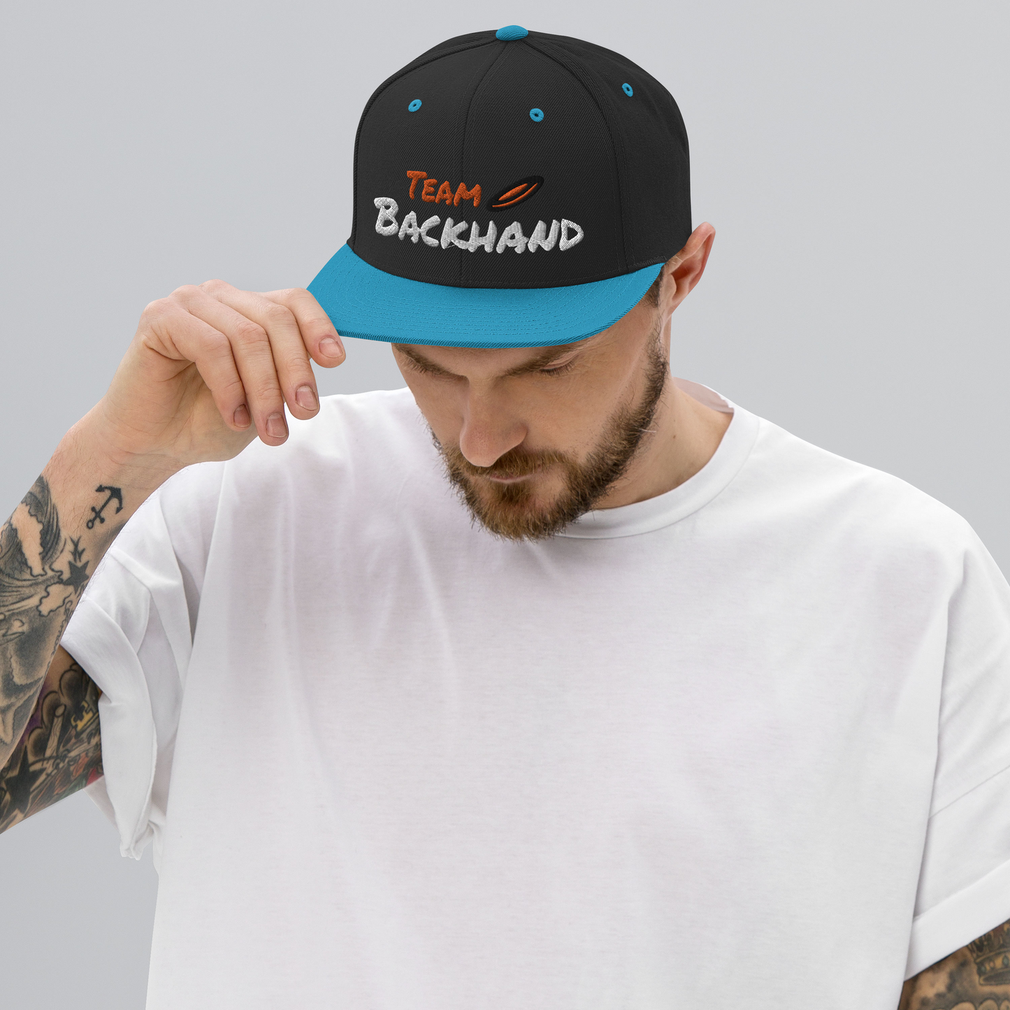 Team Backhand Disc Golf Snapback Hat - NicedNation Disc Golf Hat